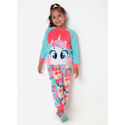Pijama Manga Longa Soft Menina Unicórnio Cherry