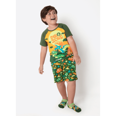 Pijama Manga Curta Viscolycra Menino Dino Trio