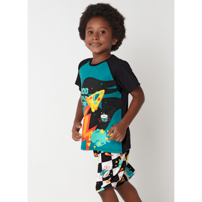Pijama Manga Curta Viscolycra Menino Space Food