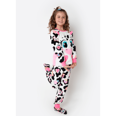 Pijama Manga Longa Soft Menina Teen Vaca Patches