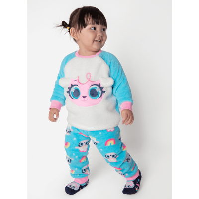 Pijama Manga Longa Soft Bebê Menina Ovelha
