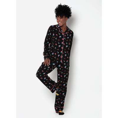 Pijama Manga Longa Viscose Feminino Space Food