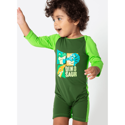 Macacão Manga Longa Bebê Menino Dino Trio