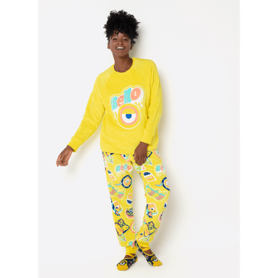 Pijama Manga Longa Soft Unissex Adulto Minions