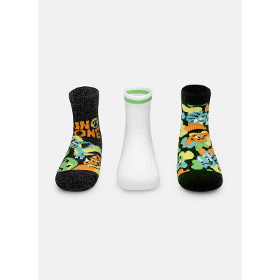 Kit com 3 meias Bebê Menino Dino Trio