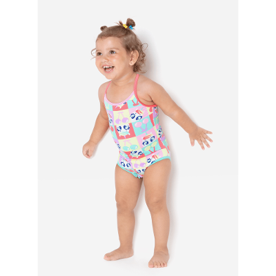Maiô com Proteção Solar Bebê Menina Unicórnio Cherry
