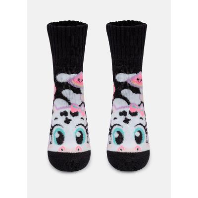 Meia Botinha Antiderrapante Menina Vaca Patches