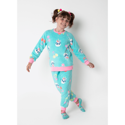 Pijama Manga Longa Soft Estampado Menina Unicórnio Cherry