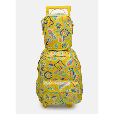 Kit Mochila com Rodinha e Lancheira Térmica Minions