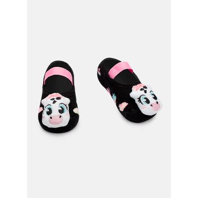 Meia Sapatilha Antiderrapante com LED Bebê Menina Vaca