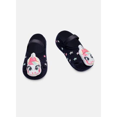 Meia Sapatilha Antiderrapante com LED Bebê Menina Unicórnio Skate