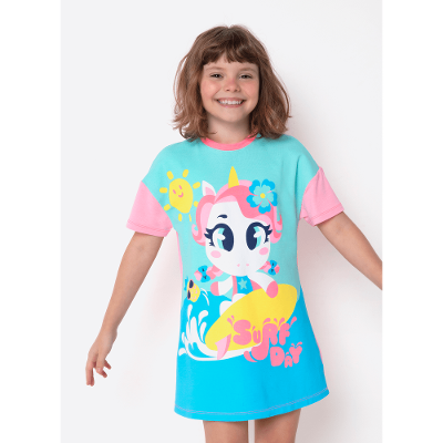Camisola Manga Curta Viscolycra Menina Unicórnio Aloha