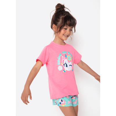 Pijama Manga Curta Menina Unicórnio Aloha