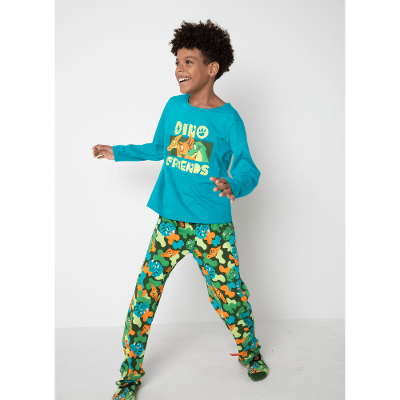 Pijama Manga Longa Algodão Menino Dino Trio