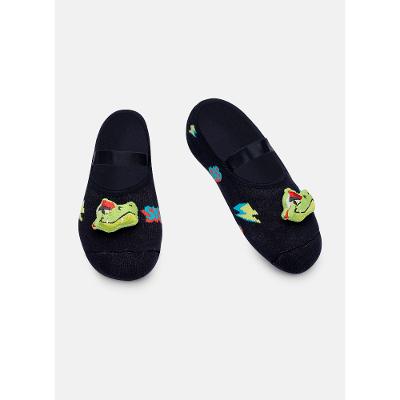 Meia Sapatilha Antiderrapante com LED Menino Teen Dinossauro Skate