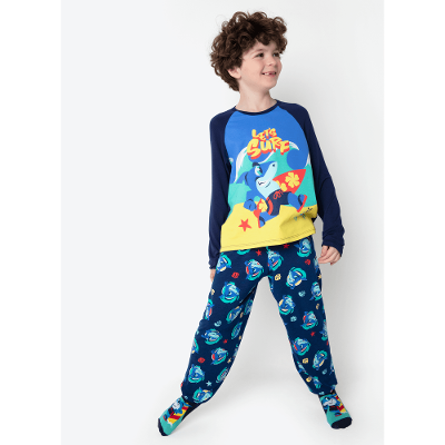 Pijama Manga Longa Viscolycra Menino Tubarão Aloha