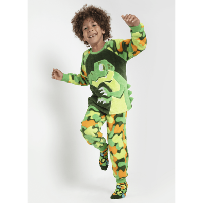 Pijama Manga Longa Soft Menino Dino Trio