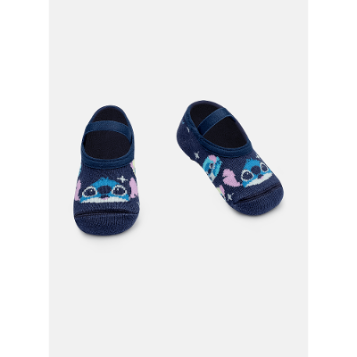 Meia Sapatilha Antiderrapante Bebê Stitch