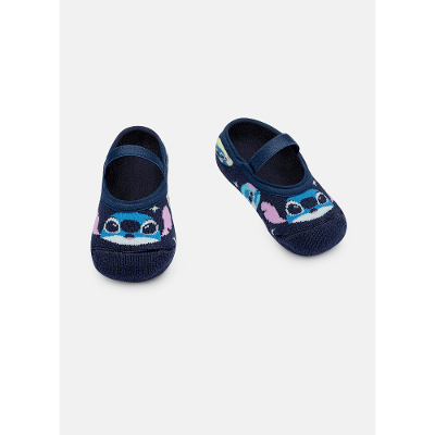 Meia Sapatilha Antiderrapante Bebê Unissex Stitch