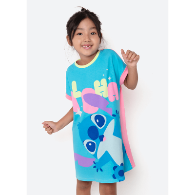 Camisola Manga Curta Viscolycra Menina Stitch