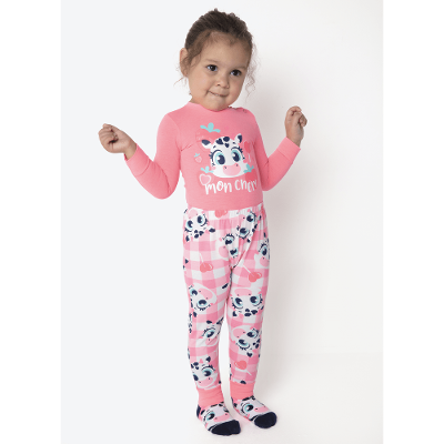 Pijama Manga Longa Viscolycra Bebê Menina Vaca Romântica