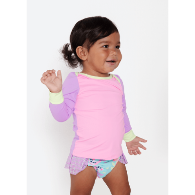 Camiseta Manga Longa Bebê Menina Color Block