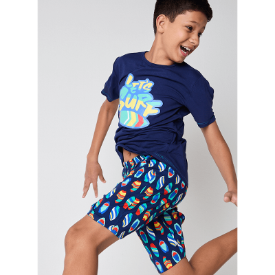 Pijama Manga Curta Menino Teen Tubarão Aloha
