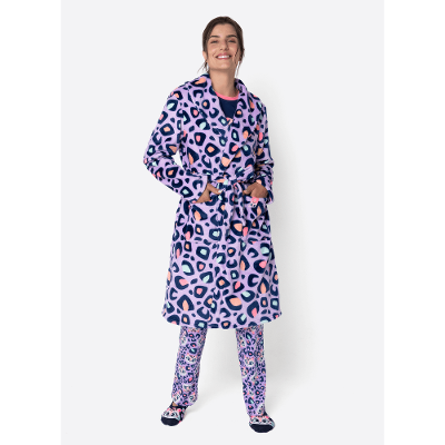 Roupão Manga Longa Soft Feminino Onça