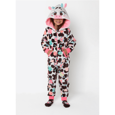 Macacão Manga Longa Soft Menina Vaca Chocolate