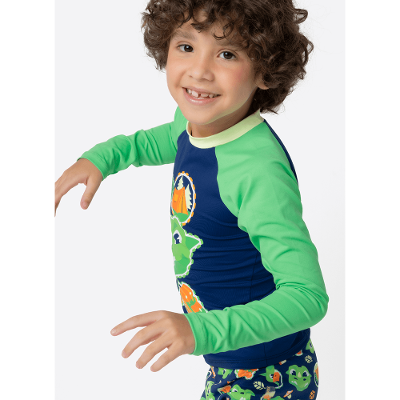 Camiseta Com Proteção Solar Menino Dragão Camping