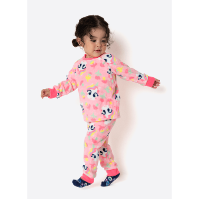 Pijama Manga Longa Soft Bebê Menina Unicórnio Encantado