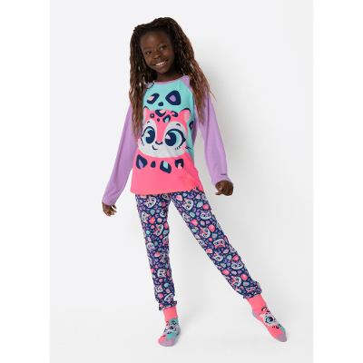 Pijama Manga Longa Menina Teen Onça