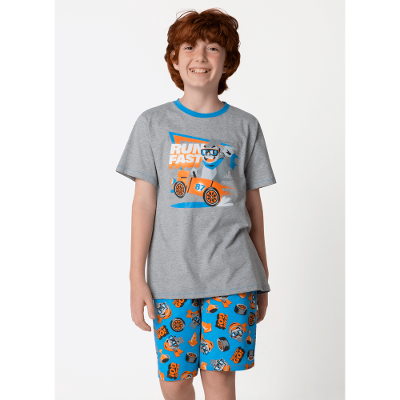 Pijama Manga Curta Algodão Menino Gorila Racing