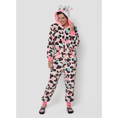 Macacão Manga Longa Soft Feminino Vaca Chocolate