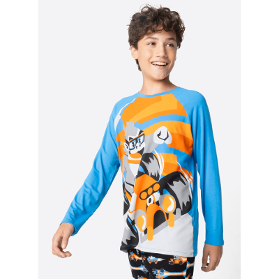 Pijama Manga Longa Menino Teen Gorila Racing
