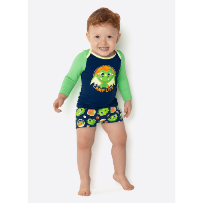 Camiseta Com Proteção Solar Bebê Menino Dragão Camping