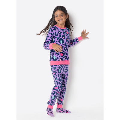 Pijama Manga Longa Ultra Visco Menina Onça