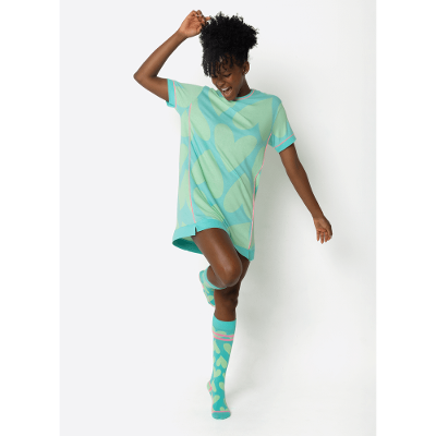 Camisola Manga Curta Viscolycra Feminina Corações