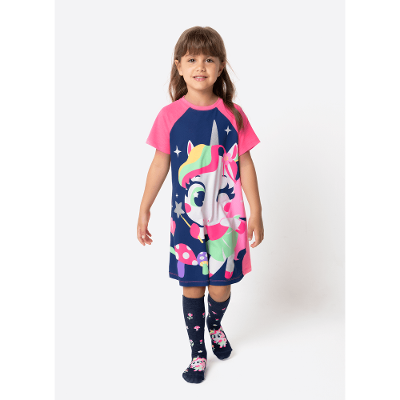 Camisola Manga Curta Menina Unicórnio Encantado