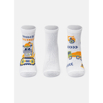 Kit com 3 Meias Soquete Bebê Menino Hipopótamo