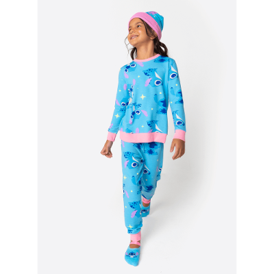 Pijama Manga Longa Ultra Visco Menina Stitch