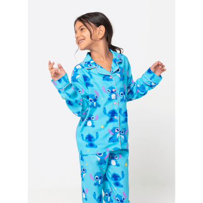 Pijama Manga Longa Viscose Menina Stitch