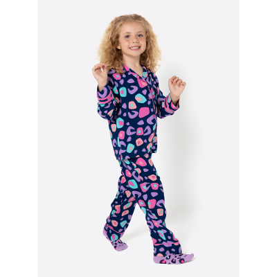 Pijama Manga Longa Viscose Menina Onça