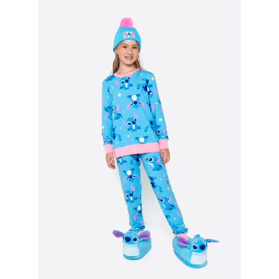 Pijama Manga Longa Ultra Visco Menina Teen Stitch
