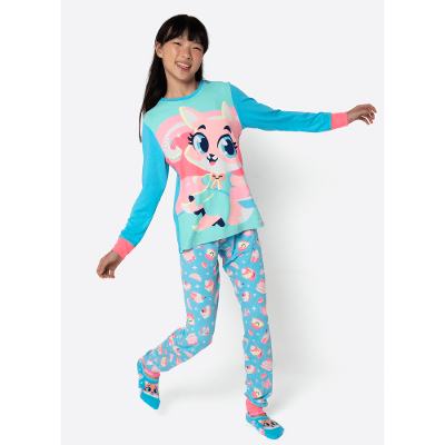 Pijama Manga Longa Viscolycra Menina Teen Raposa Confeiteira