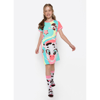 Camisola Manga Curta Viscolycra Menina Teen Vaca Chocolate