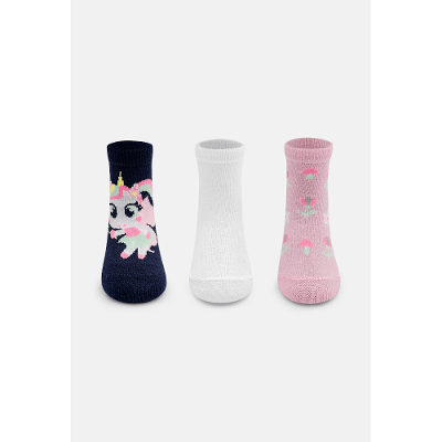 Kit com 3 meias Bebê Menina Unicórnio Encantado