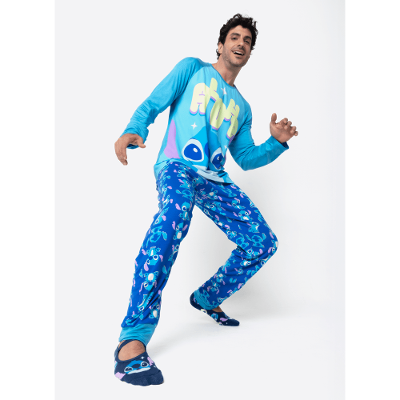 Pijama Manga Longa Viscolycra Masculino Stitch