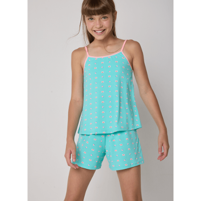 Pijama Regata Microfibra Menina Teen Raposa Confeiteira