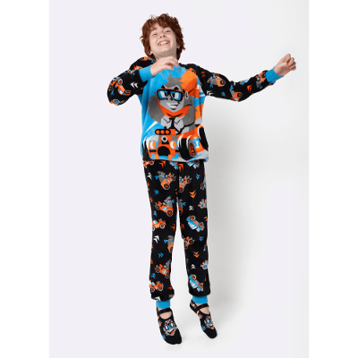 Pijama Manga Longa Soft Menino Teen Gorila Racing